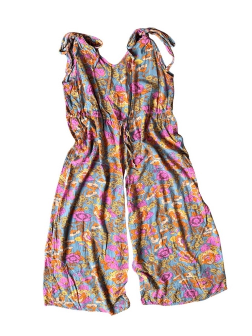 Rusttydustty Boho Floral Wide Leg Jumpsuit